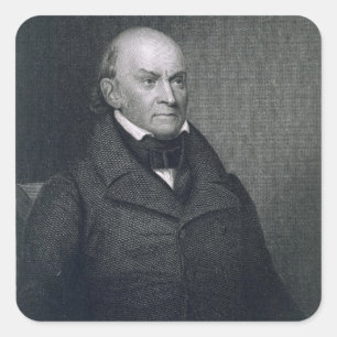 John Quincy Adams, eingraviert von John Wesley Par Quadratischer Aufkleber