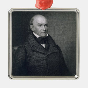John Quincy Adams, graviert von John Wesley Silbernes Ornament
