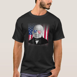 John Quincy Adams Patriotische amerikanische Flagg T-Shirt