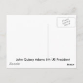 John Quincy Adams Postkarte (Rückseite)