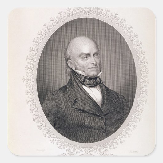 John Quincy Adams Quadratischer Aufkleber (Vorderseite)