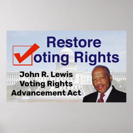 John R. Lewis Voting Rights AdvancAct Poster (Vorne)