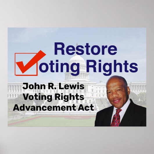 John R. Lewis Voting Rights AdvancAct Poster (Vorne)