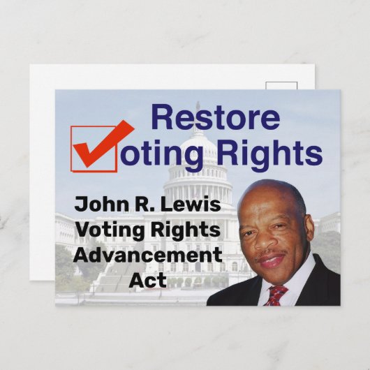 John R. Lewis Voting Rights AdvancAct Postkarte (Vorne/Hinten)