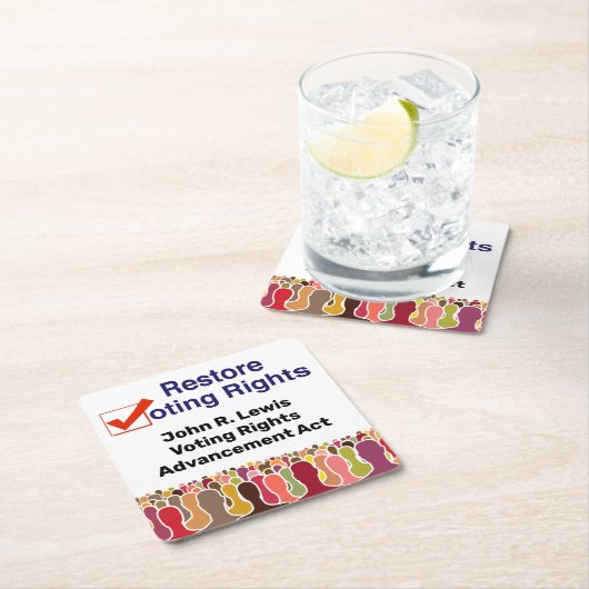 John R. Lewis Voting Rights AdvancAct Rechteckiger Pappuntersetzer (Vor Ort)