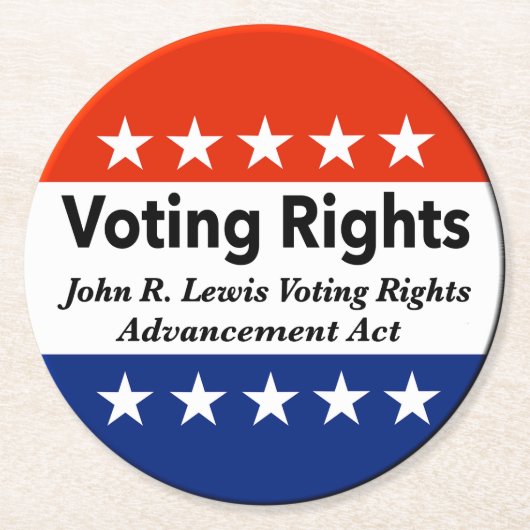 John R. Lewis Voting Rights AdvancAct Runder Pappuntersetzer (Vorderseite)