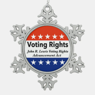 John R. Lewis Voting Rights AdvancAct Schneeflocken Zinn-Ornament