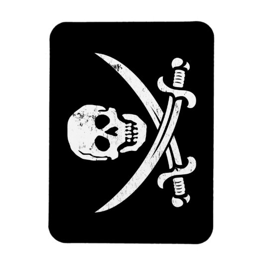 John Rackham (Calico Jack) Pirate Flag Piratenflag Magnet (Vertikal)