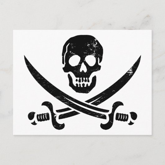John Rackham (Calico Jack) Pirate Flag Piratenflag Postkarte (Vorderseite)