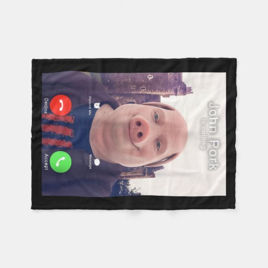 John Rk Is Calling Funny Answer Call Phone  Fleecedecke (Vorderseite (Horizontal))