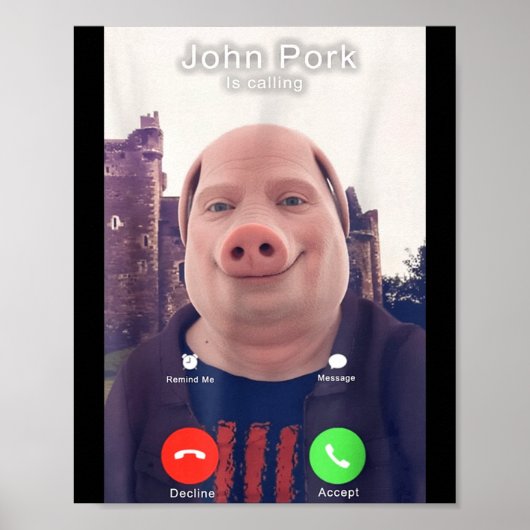 John Rk Is Calling Funny Answer Call Phone Poster (Vorne)