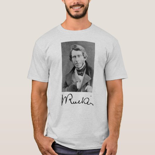 John Ruskin Portrait und Unterschrift T-Shirt (Vorderseite)