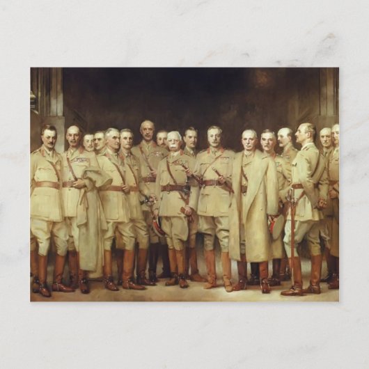 John Sargent - Allgemeine Offiziere des Ersten Wel Postkarte (Vorderseite)