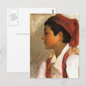 John Sargent - Leiter eines neapolitanischen Junge Postkarte (Vorne/Hinten)