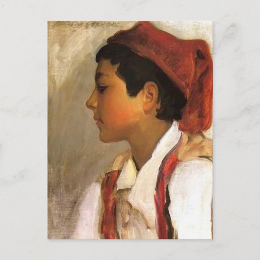 John Sargent - Leiter eines neapolitanischen Junge Postkarte (Vorderseite)