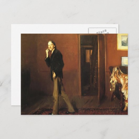 John Sargent- Robert Louis Stevenson und seine Ehe Postkarte (Vorne/Hinten)