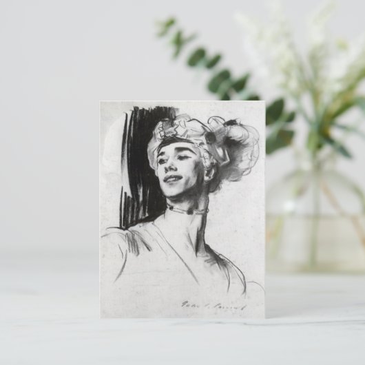 John Sargent: Vaslav Nijinsky in Le Pavillon Postkarte (Stehend Vorderseite)