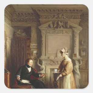 John Sheepshanks und sein Dienstmädchen Quadratischer Aufkleber