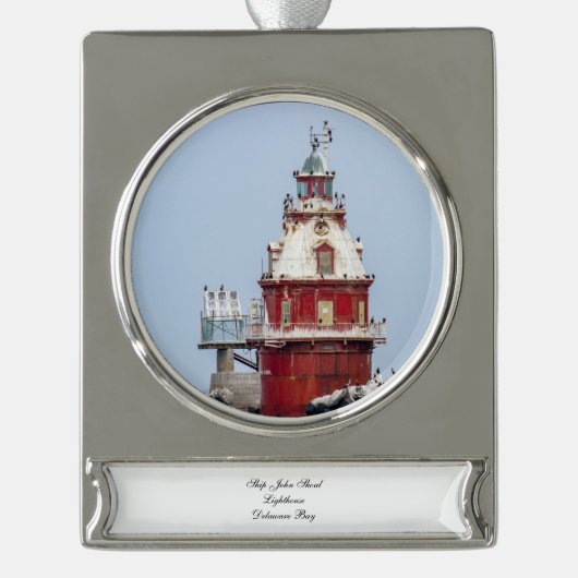 John Shoal Leuchtturm Banner-Ornament Silber (Vorderseite)