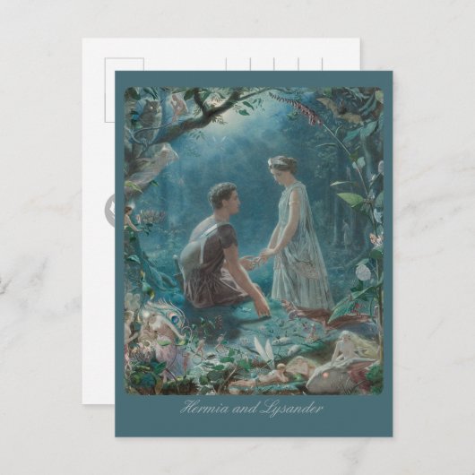John Simmons Hermia und Lysander Mittelsommer CC07 Postkarte (Vorne/Hinten)
