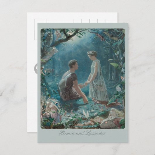 John Simmons Hermia und Lysander Mittelsommer CC07 Postkarte (Vorne/Hinten)
