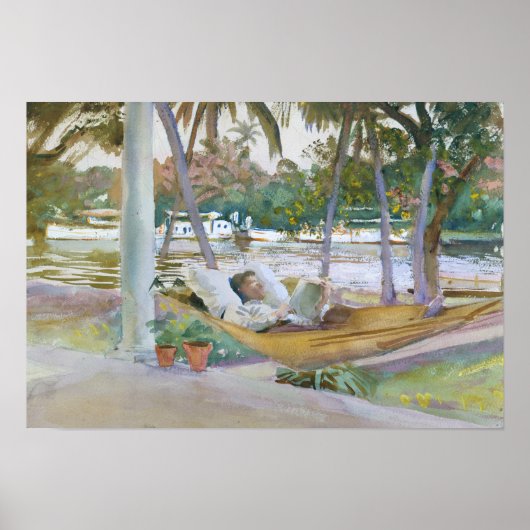 John Singer Sargent - Abbildung in Hammock, Florid Poster (Vorne)