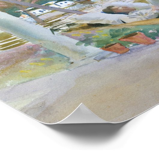 John Singer Sargent - Abbildung in Hammock, Florid Poster (Ecke)