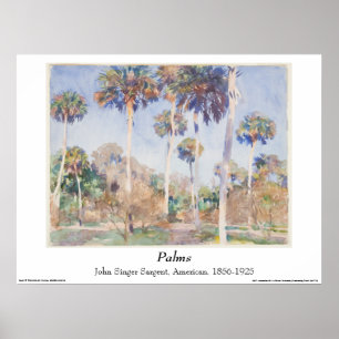 John Singer Sargent-Aquarell - Palmen Poster