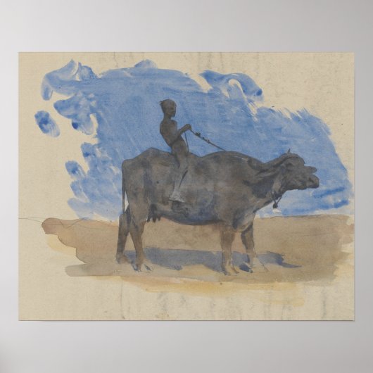 John Singer Sargent - Boy on Water Buffalo Poster (Vorne)