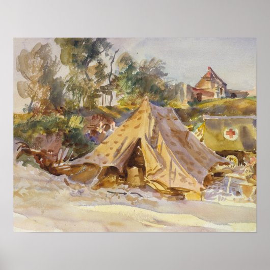 John Singer Sargent - Camp mit Ambulanz Poster (Vorne)