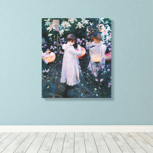 John Singer Sargent Carnation Lily Lily Rose Leinwanddruck (Insitu (Holzboden))