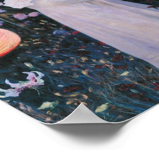 John Singer Sargent - Carnation, Lily, Lily, Rose. Poster (Ecke)