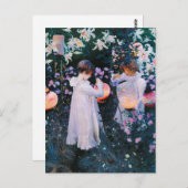 John Singer Sargent Carnation Lily Lily Rose Postkarte (Vorne/Hinten)