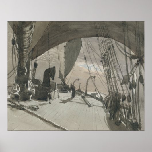 John Singer Sargent - Deck of Ship in Moonlight Poster (Vorne)