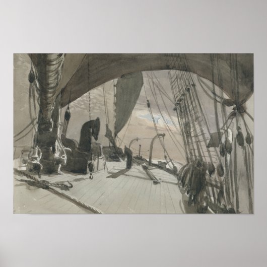 John Singer Sargent - Deck of Ship in Moonlight Poster (Vorne)