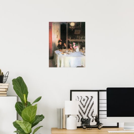 John Singer Sargent - Der Frühstückstisch Poster (Heimbüro)