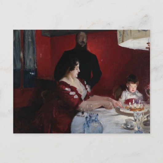 John Singer Sargent - Die Geburtstagspartei Einladungspostkarte (Vorderseite)