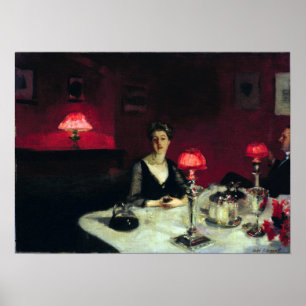 John Singer Sargent ein Abendtisch nachts Poster