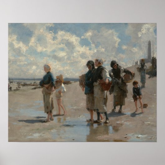 John Singer Sargent - Fishing for Oysters Poster (Vorne)