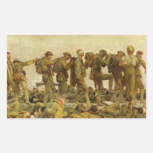 John Singer Sargent - Gassed Rechteckiger Aufkleber (Vorderseite)