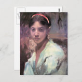 John Singer Sargent - Leiter einer Capri Girl Postkarte (Vorne/Hinten)