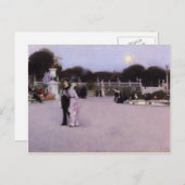 John Singer Sargent-Luxembourg Gardens at Twilight Postkarte (Vorne/Hinten)