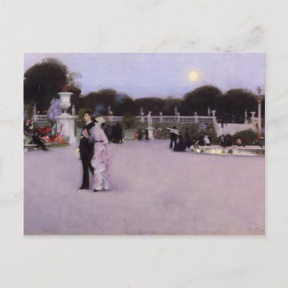 John Singer Sargent-Luxembourg Gardens at Twilight Postkarte