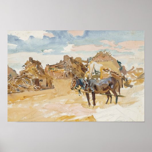 John Singer Sargent - Mules and Ruins Poster (Vorne)