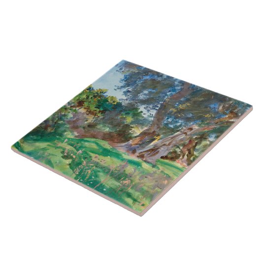 John Singer Sargent - Olivenbäume, Korfu Fliese (Seite)