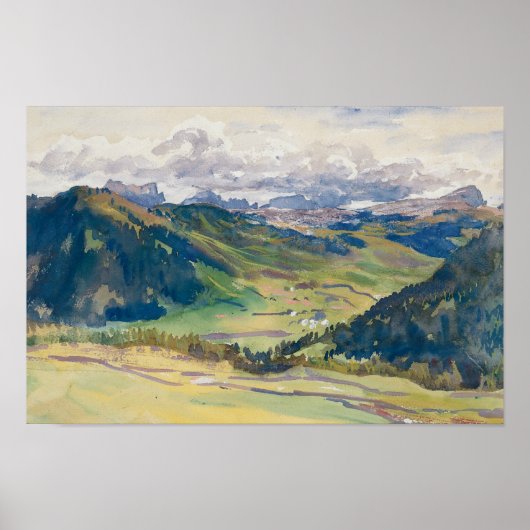 John Singer Sargent - Open Valley, Dolomiten Poster (Vorne)