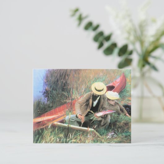 John Singer Sargent - Paul Helleu steht mit Postkarte (Stehend Vorderseite)