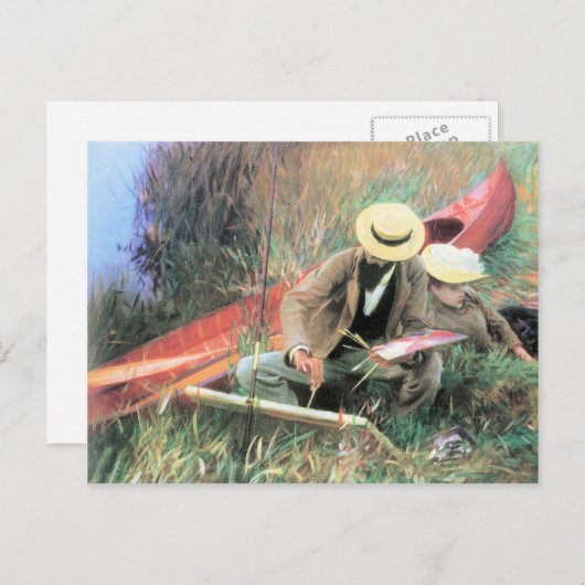 John Singer Sargent - Paul Helleu steht mit Postkarte (Vorne/Hinten)