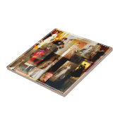 John Singer Sargent Portrait Collage Red und Black Fliese (Seite)