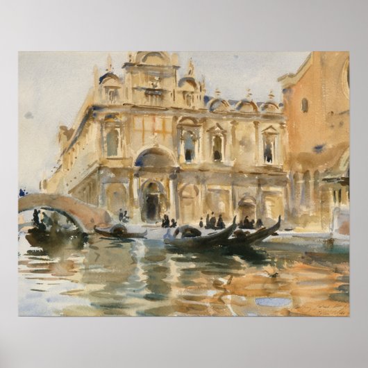 John Singer Sargent - Rio dei Mendicanti, Venedig Poster (Vorne)